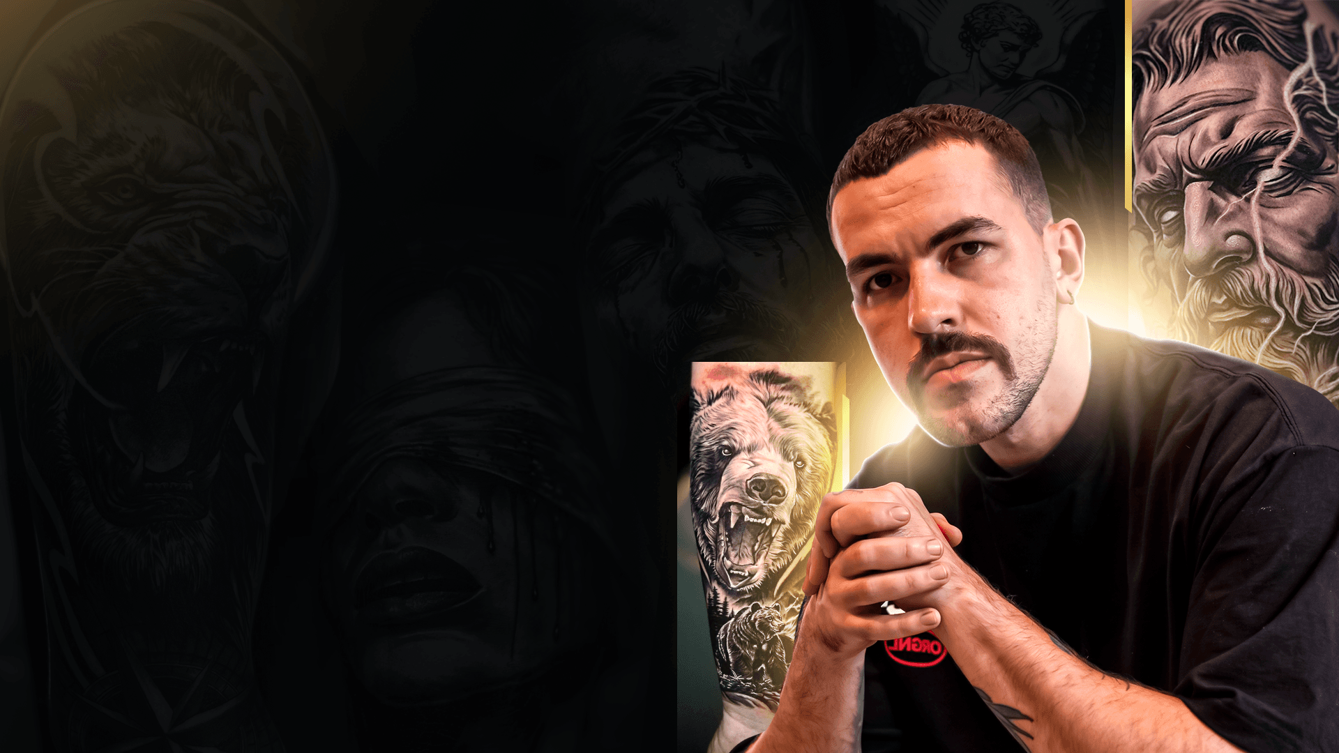 Lucas Rego, tatuador especialista em realismo preto e cinza