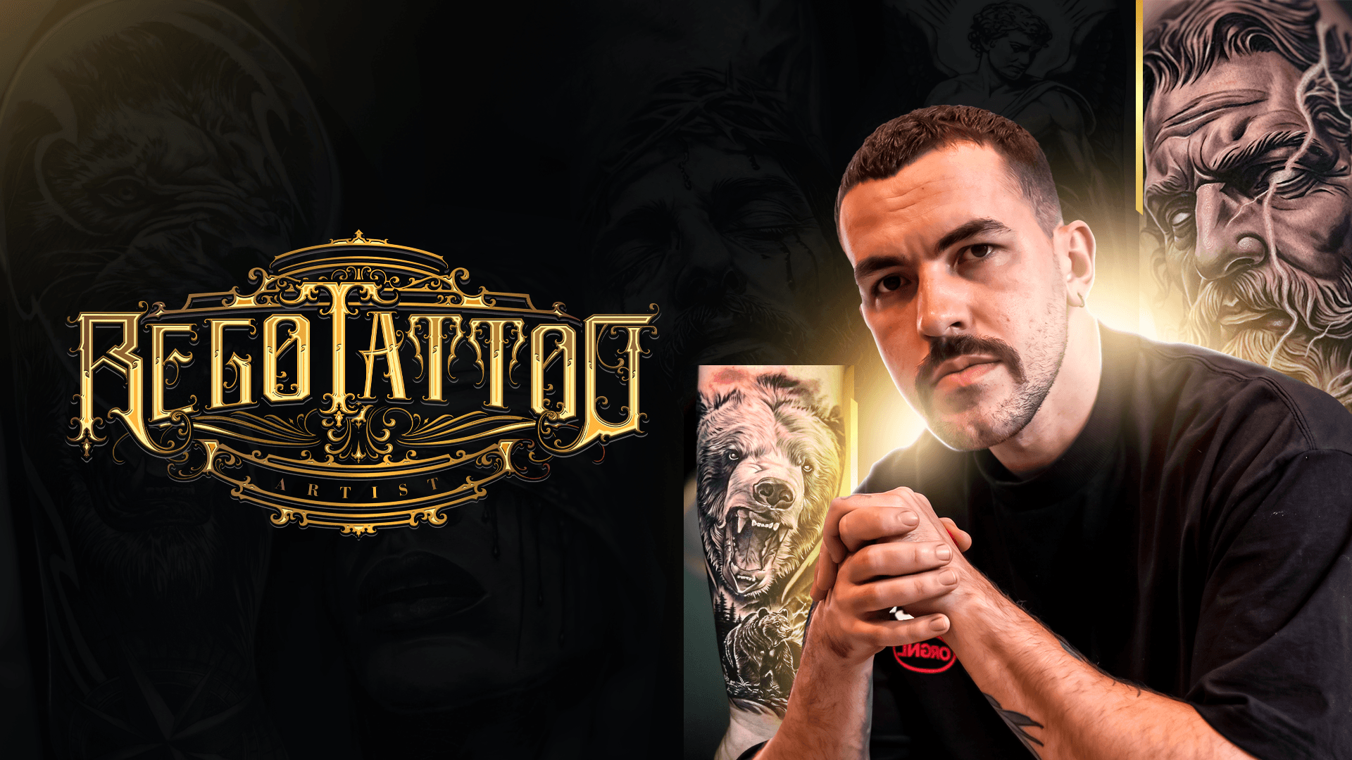 Lucas Rego, tatuador especialista em realismo preto e cinza